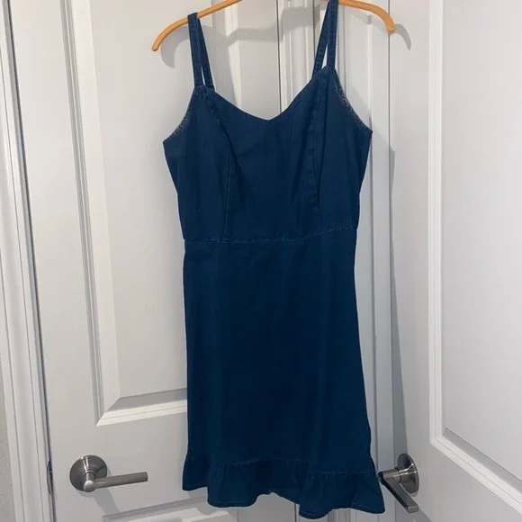 Old Navy | Dresses | Sexy Old Navy Ruffle Hem Denim Dress Size Medium |  Poshmark